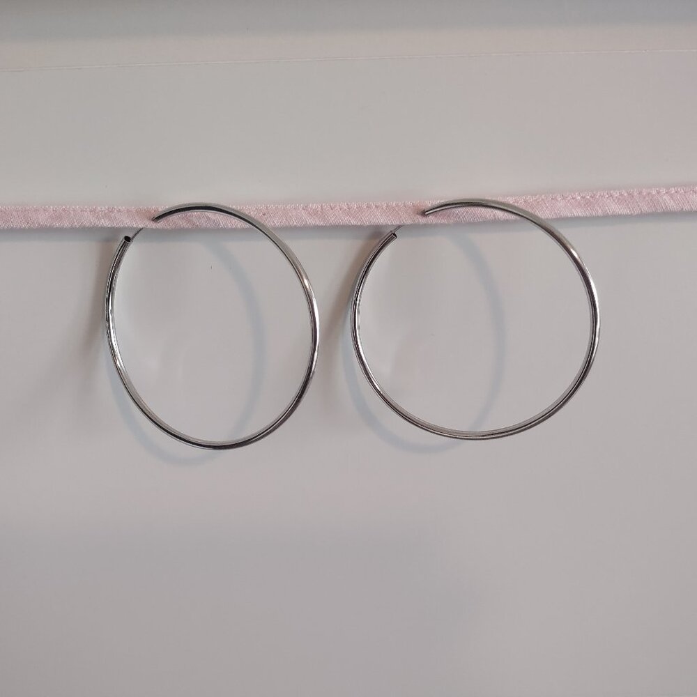 Vintage silver loop earrings